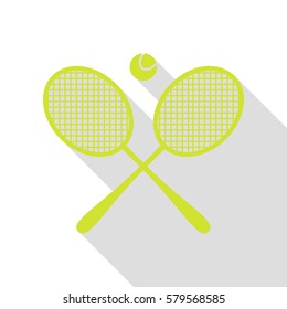 Tennis racket sign. Pear icon with flat style shadow path.