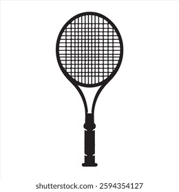 tennis racket silhouette on white background
