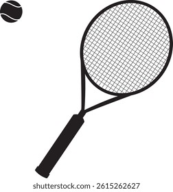 Tennis racket silhouette. vector element for sport tennis event or tournaments
