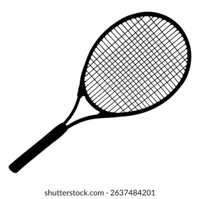Tennis racket, silhouette. Vector illustration