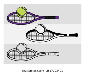 Tennis Racket, Tennis Racket Silhouette, Racket Silhouette, Tennis Vector, Sports,  Racket, Clipart, vector, Tennis Ball,