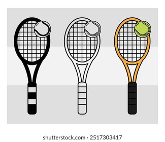 Raqueta de tenis, Raqueta de tenis, Raqueta de silueta, Vector de tenis, Deportes, Raqueta, Clipart, Vector, Pelota de tenis,