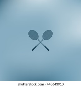 Tennis racket silhouettes stock vector icon illustration