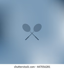 Tennis racket silhouettes stock vector icon illustration
