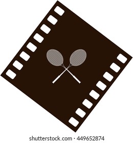 Tennis racket silhouettes stock vector icon illustration