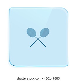 Tennis racket silhouettes stock vector icon illustration