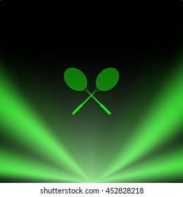 Tennis racket silhouettes stock vector icon illustration