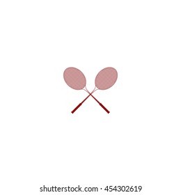 Tennis racket silhouettes stock vector icon illustration