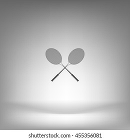 Tennis racket silhouettes stock vector icon illustration