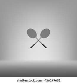 Tennis racket silhouettes stock vector icon illustration