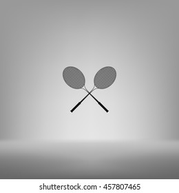 Tennis racket silhouettes stock vector icon illustration