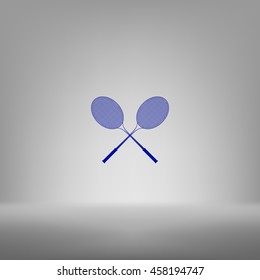 Tennis racket silhouettes stock vector icon illustration