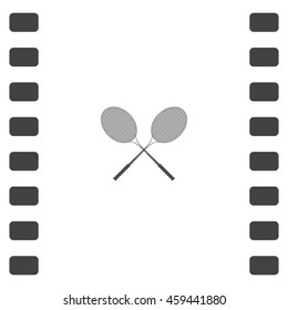 Tennis racket silhouettes stock vector icon illustration