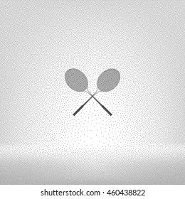 Tennis racket silhouettes stock vector icon illustration