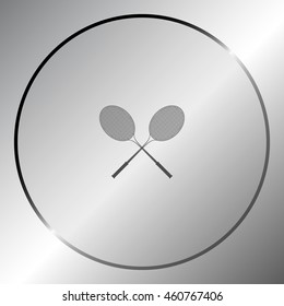 Tennis racket silhouettes stock vector icon illustration