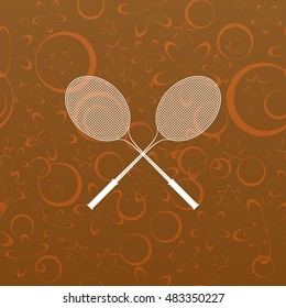 Tennis racket silhouettes stock vector icon illustration