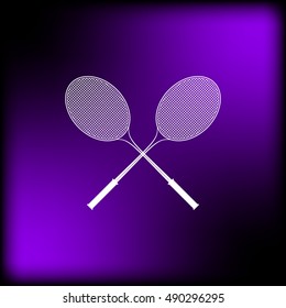 Tennis racket silhouettes stock vector icon illustration