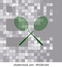 Tennis racket silhouettes stock vector icon illustration