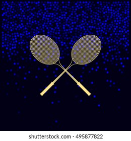 Tennis racket silhouettes stock vector icon illustration