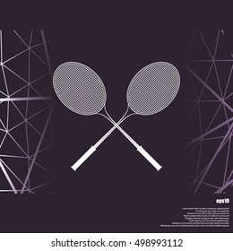 Tennis racket silhouettes stock vector icon illustration