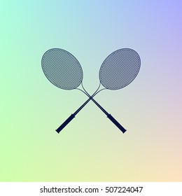 Tennis racket silhouettes stock vector icon illustration