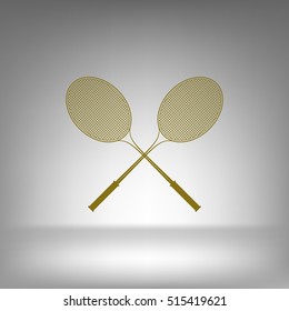 Tennis racket silhouettes stock vector icon illustration