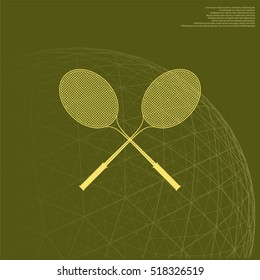Tennis racket silhouettes stock vector icon illustration