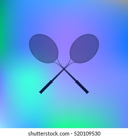 Tennis racket silhouettes stock vector icon illustration