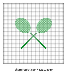 Tennis racket silhouettes stock vector icon illustration