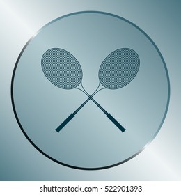 Tennis racket silhouettes stock vector icon illustration