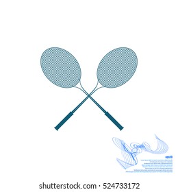 Tennis racket silhouettes stock vector icon illustration