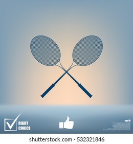 Tennis racket silhouettes stock vector icon illustration