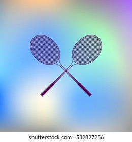 Tennis racket silhouettes stock vector icon illustration