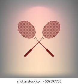 Tennis racket silhouettes stock vector icon illustration