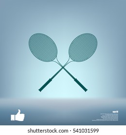 Tennis racket silhouettes stock vector icon illustration