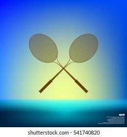 Tennis racket silhouettes stock vector icon illustration