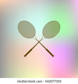 Tennis racket silhouettes stock vector icon illustration
