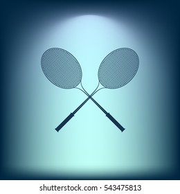 Tennis racket silhouettes stock vector icon illustration