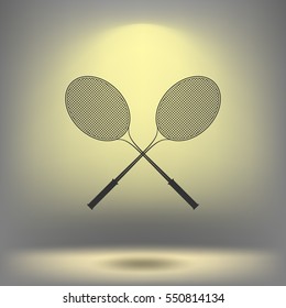 Tennis racket silhouettes stock vector icon illustration