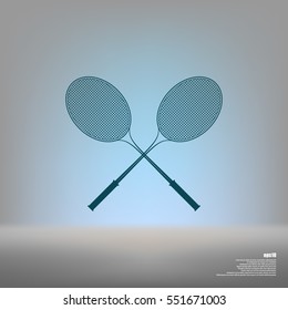 Tennis racket silhouettes stock vector icon illustration