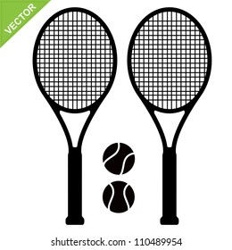 Tennis racket silhouettes vector - Shutterstock ID 110489954