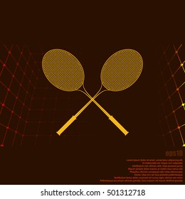 Tennis racket silhouettes vector icon illustration