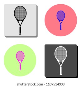 tennis racket. simple flat vector icon illustration on four different color backgrounds