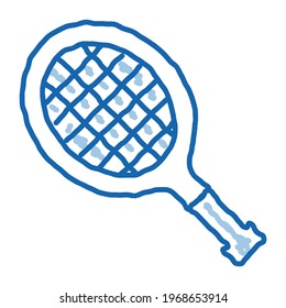 Tennis Racket sketch icon vector. Hand drawn blue doodle line art Tennis Racket sign. isolated symbol illustration