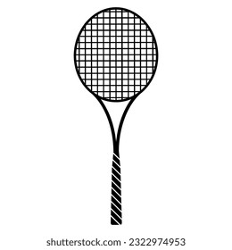 Tennis racket. Sport symbol. Vector illustration isolated on white.