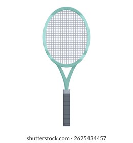 Tennis racket standing up, ready to play a tennis match