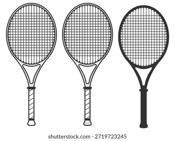 Vector de la raqueta de tenis, diseño clásico del deporte del engranaje neto en fondo transparente
