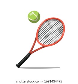 Tennis Racket Vector Icon Isolated on White Background