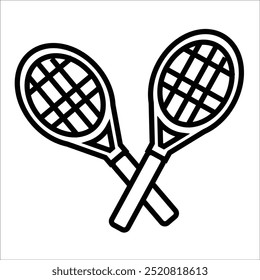 tennis racket vector icon line template