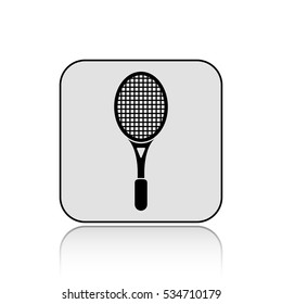 Tennis racket vector icon  with long shadow